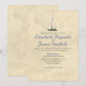 Antiek Boats Wedding Invitations Kaart (Voorkant / Achterkant)
