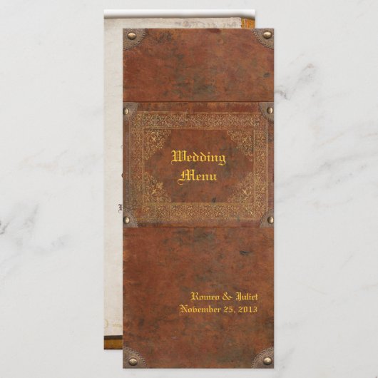 Antiek Boek Wedding Menu (Voorkant / Achterkant)