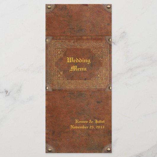 Antiek Boek Wedding Menu (Voorkant)