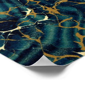 Antiek boekbinden, marmerend eindpapier blauw poster (Hoek)