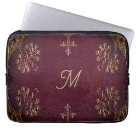 antiek boekbinding - lederen look laptop sleeve