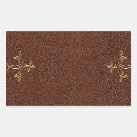 antiek boekbindmiddel rechthoekige sticker (Voorkant)