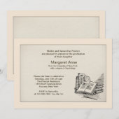 Antiek Boeken Afstuderen Uitnodiging (Voorkant / Achterkant)