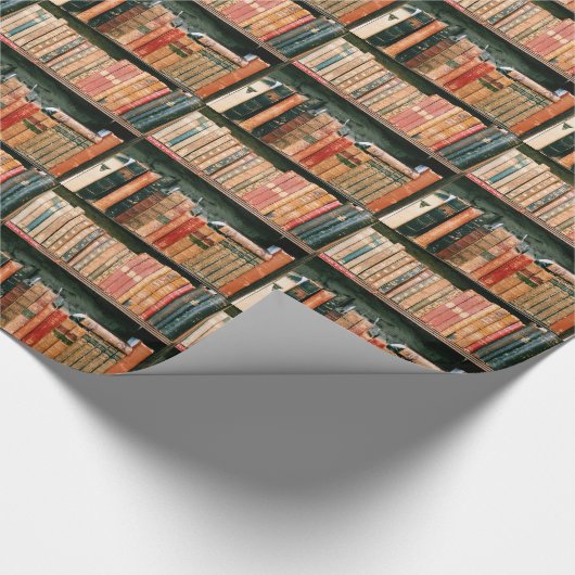 Antiek boeken cadeaupapier (Hoek)