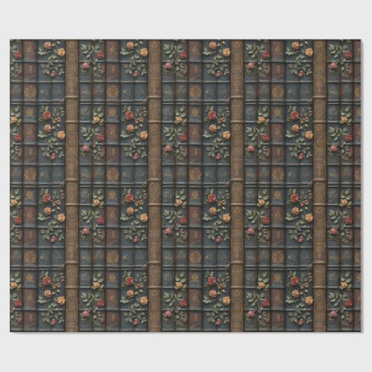 Antiek boeken en Rozen Cadeaupapier (Vlak)