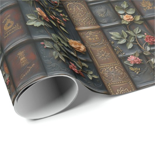 Antiek boeken en Rozen Cadeaupapier (Rol Hoek)