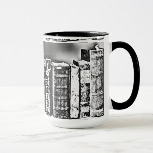 Antiek boeken op de Mok van de Shelf Coffee