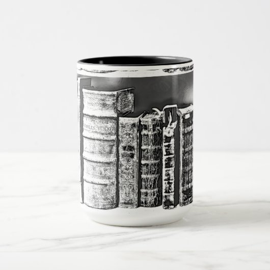 Antiek boeken op de Mok van de Shelf Coffee (Midden)