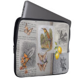 Antiek boeken, Vogels en Vlinders Laptop Sleeve (Voorkant Rechts)