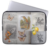Antiek boeken, Vogels en Vlinders Laptop Sleeve (Voorkant)