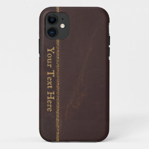 Antiek boekenkunstleder,  retro-look iPhone 11 hoesje