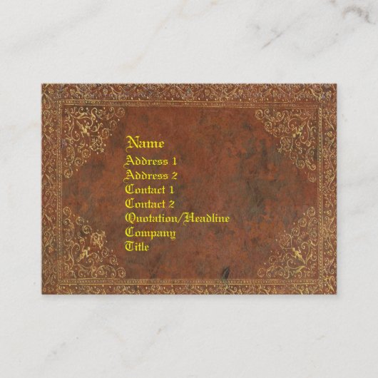 Antiek boekenlook visitekaartje (Voorkant)