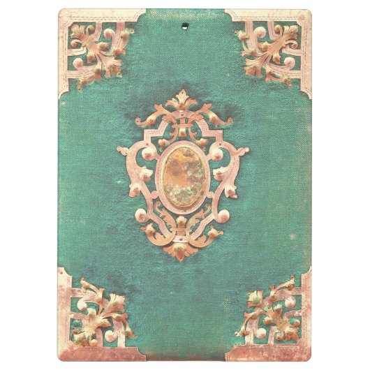 Antiek boekenschaar en groen elegant Victoriaans Klembord (Achterkant)