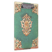 Antiek boekenschaar en groen elegant Victoriaans Klembord (Rechts)