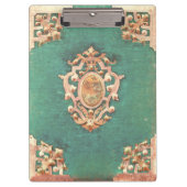 Antiek boekenschaar en groen elegant Victoriaans Klembord (Voorkant)