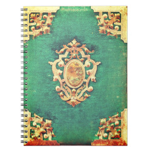 Antiek boekenschaar en groen elegant Victoriaans Notitieboek