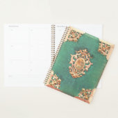 Antiek boekenschaar en groen elegant Victoriaans Planner (Display)
