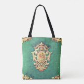 Antiek boekenschaar en groen elegant Victoriaans Tote Bag (Achterkant)