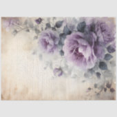 Antiek boeket van Paarse Rozen en Ivy Decoupage Tissuepapier (Voorkant)