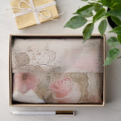 Antiek boeket van roze pastel Rozen decoupage Tissuepapier (Geschenk)