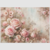 Antiek boeket van roze pastel Rozen decoupage Tissuepapier (Voorkant)
