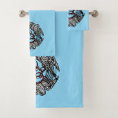 Antiek Boekplaat Drie Hawks William de Morgan Bad Handdoek (Insitu)