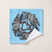 Antiek Boekplaat Drie Hawks William de Morgan Bad Handdoek (Wasdoekje)