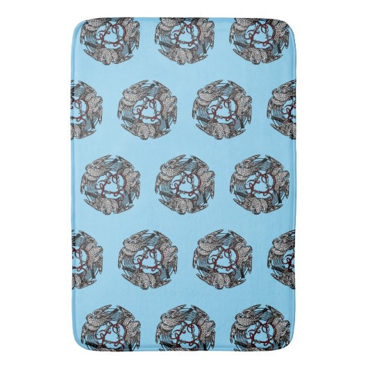 Antiek Boekplaat Drie Hawks William de Morgan Badmat (Voorkant Verticaal)