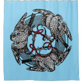 Antiek Boekplaat Drie Hawks William de Morgan Douchegordijn (Voorkant)