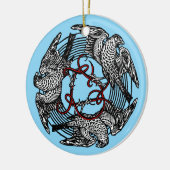 Antiek Boekplaat Drie Hawks William de Morgan Keramisch Ornament (Links)