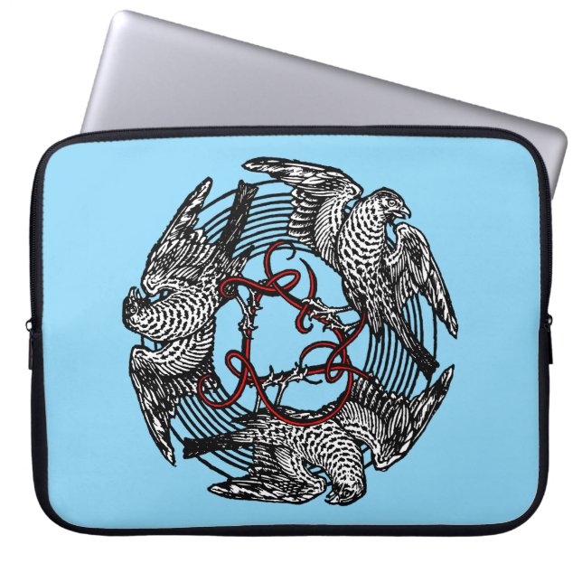Antiek Boekplaat Drie Hawks William de Morgan Laptop Sleeve (Voorkant)