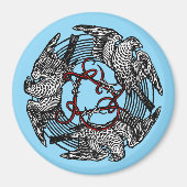 Antiek Boekplaat Drie Hawks William de Morgan Magneet (Voorkant)