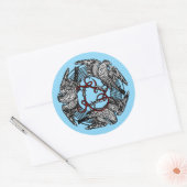 Antiek Boekplaat Drie Hawks William de Morgan Ronde Sticker (Envelop)