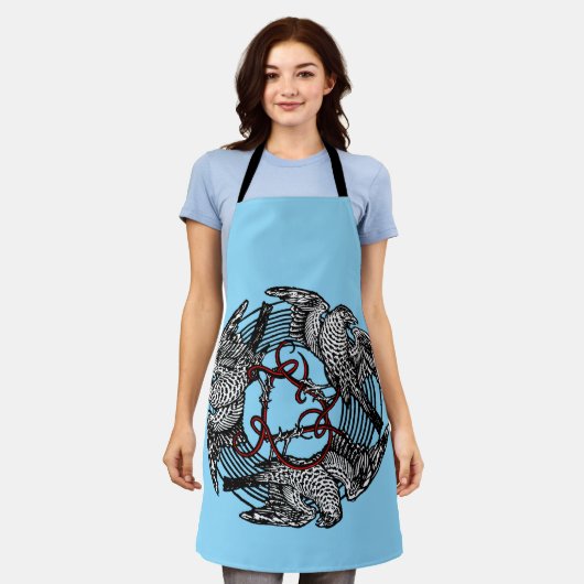 Antiek Boekplaat Drie Hawks William de Morgan Schort (Gedragen)