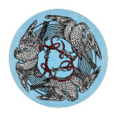 Antiek Boekplaat Drie Hawks William de Morgan Snijplank (Voorkant)