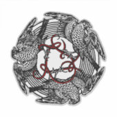 Antiek Boekplaat Drie Hawks William de Morgan Sticker (Voorkant)