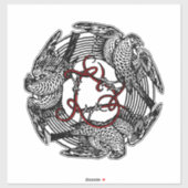 Antiek Boekplaat Drie Hawks William de Morgan Sticker (Vel)