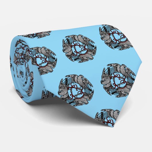 Antiek Boekplaat Drie Hawks William de Morgan Stropdas (Opgerold)