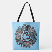 Antiek Boekplaat Drie Hawks William de Morgan Tote Bag (Voorkant)