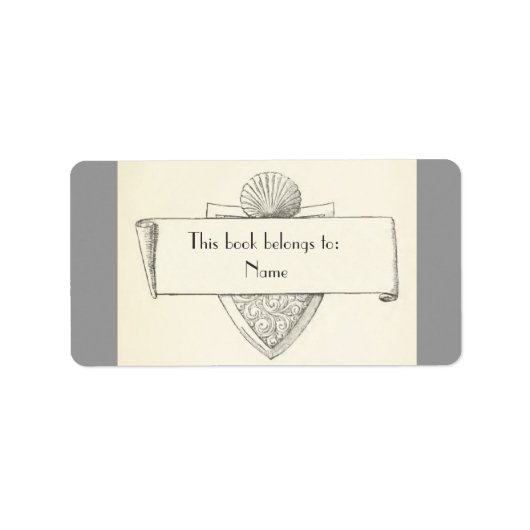 Antiek boekplaat illustratie Sticker (Voorkant)