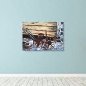 antiek boerderij gereedschap oude  olieverfschilde canvas afdruk (Insitu (Houten vloer))