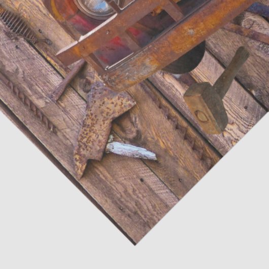  Antiek Boerderij Red Truck Antiek gereedschap Tissuepapier (Detail)