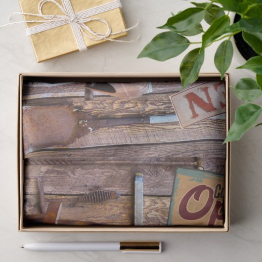  Antiek Boerderij Red Truck Antiek gereedschap Tissuepapier (Geschenk)