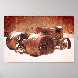 Antiek Boerderij tractor Poster