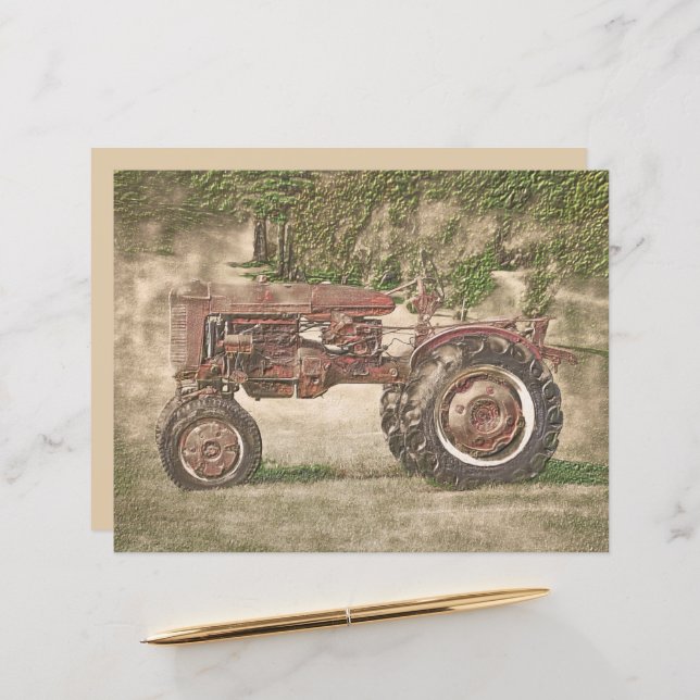  Antiek Boerderij tractor uit het oude, rustige la (Voorkant / Achterkant in situ)