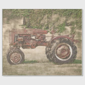  Antiek Boerderij tractor uit het oude, rustige la Cadeaupapier (Vlak)