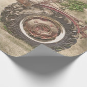  Antiek Boerderij tractor uit het oude, rustige la Cadeaupapier (Hoek)