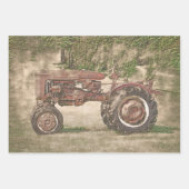 Antiek Boerderij tractor uit het oude, rustige la Inpakpapier Vel (Voorkant 3)