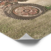 Antiek Boerderij tractor uit het oude, rustige la Poster (Hoek)