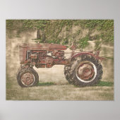  Antiek Boerderij tractor uit het oude, rustige la Poster (Voorkant)